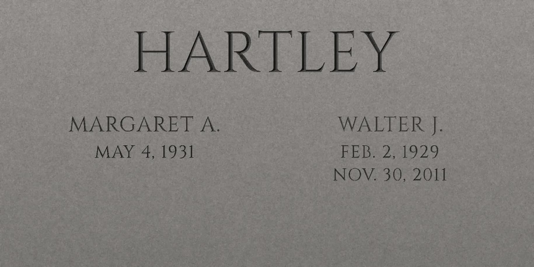 Sample granite companion stone with one date still to be added